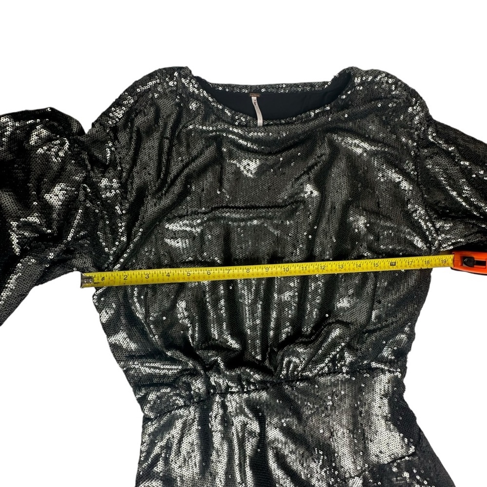 NWOT Free People Munuka Gun Metal Gray Sequin Mini Dress S - Picture 10 of 14